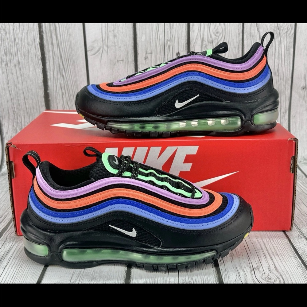 Nike Black and Blue Air Max 97 Sneakers
